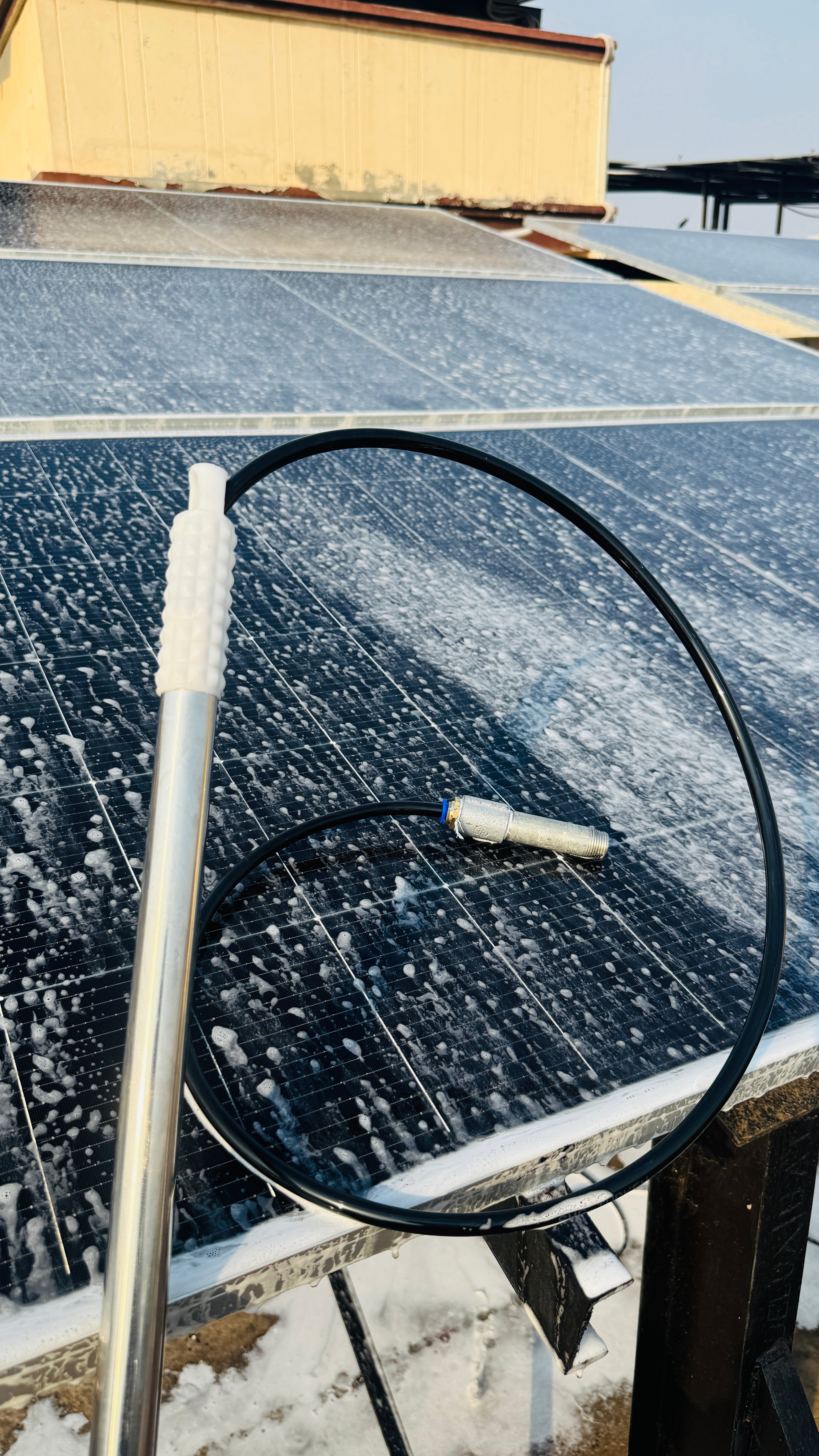 Solar panel and glass panel cleaner long range 12 feet