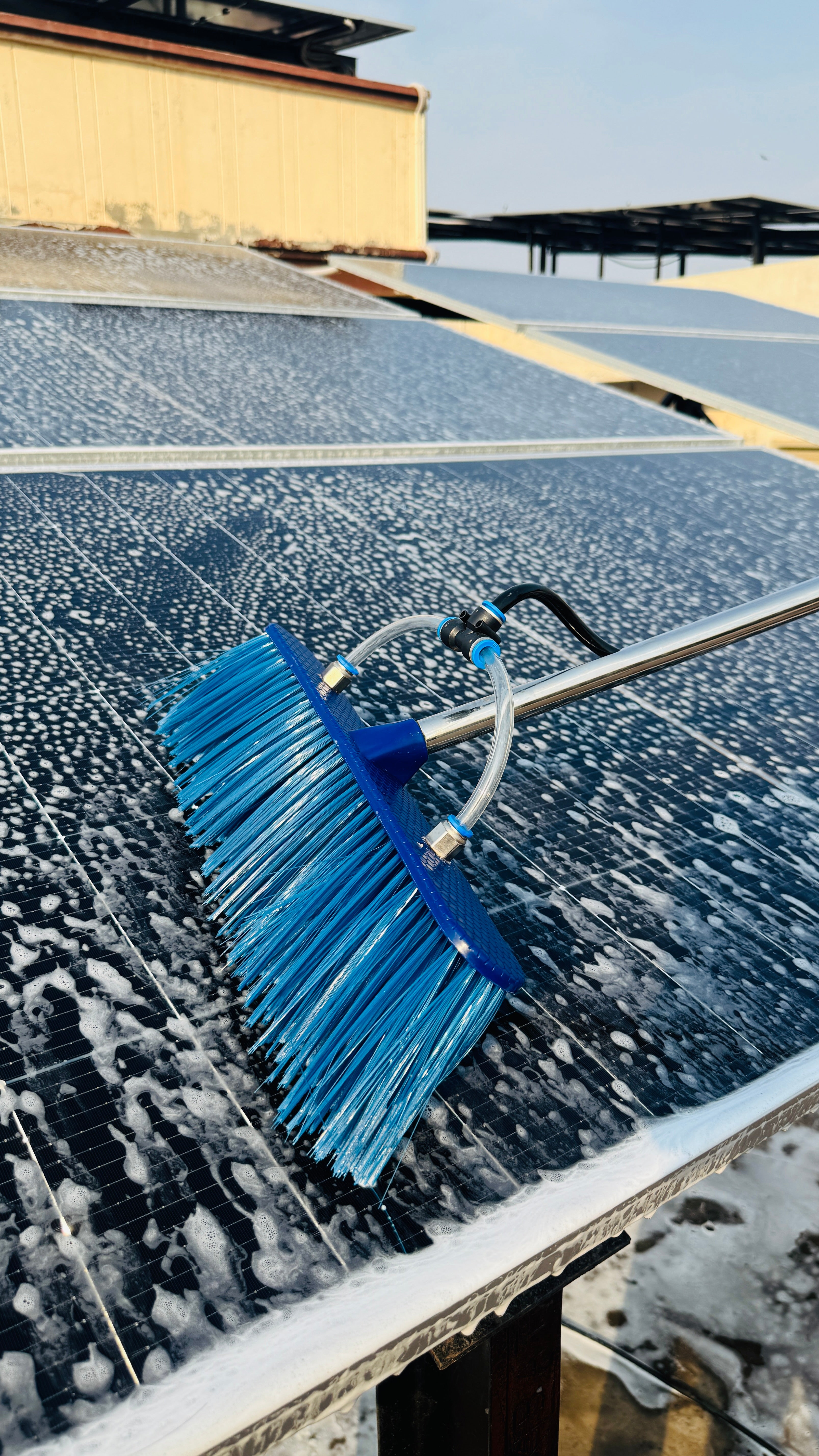 Solar panel and glass panel cleaner long range 12 feet