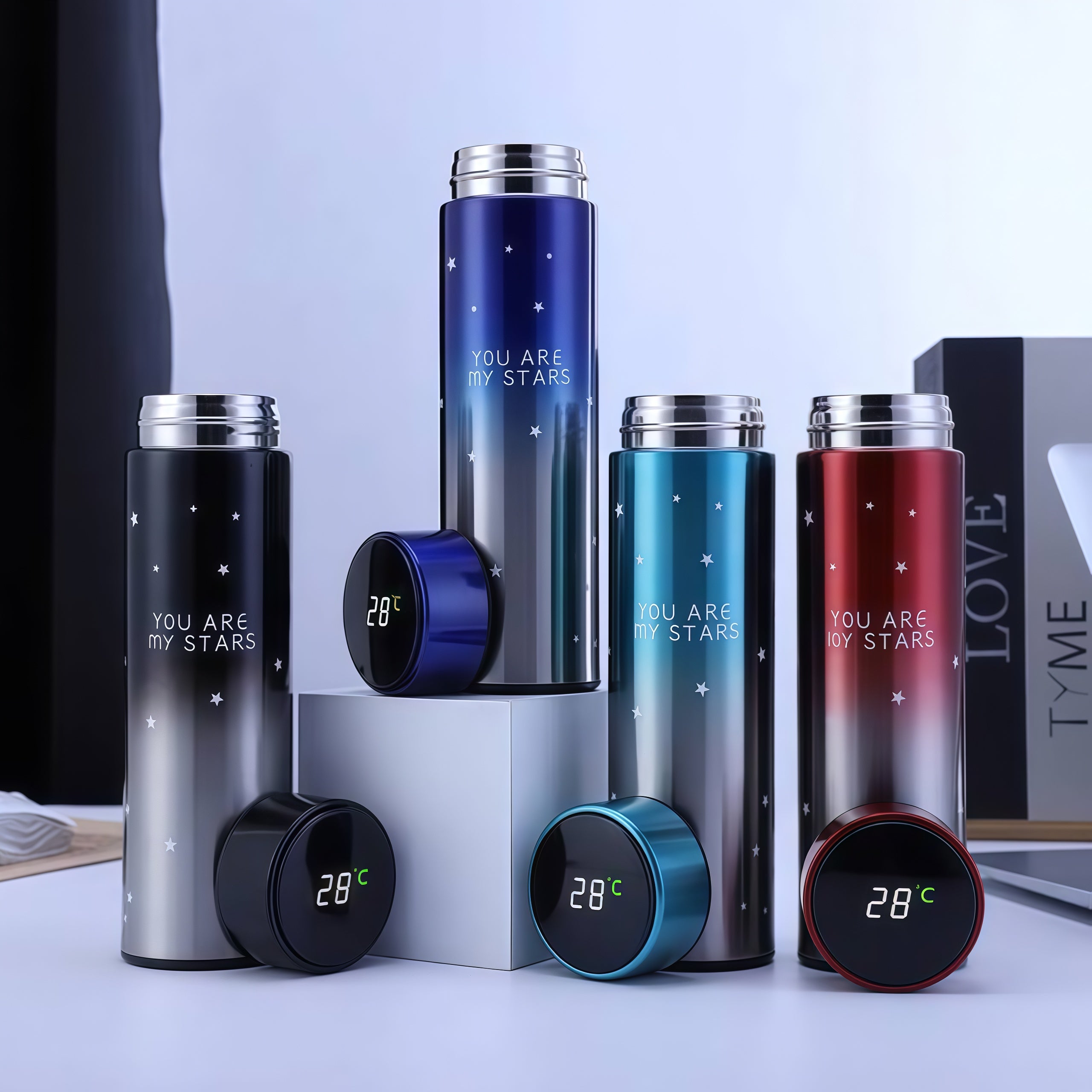 LED temperature water bottle stainless steel 500ml
