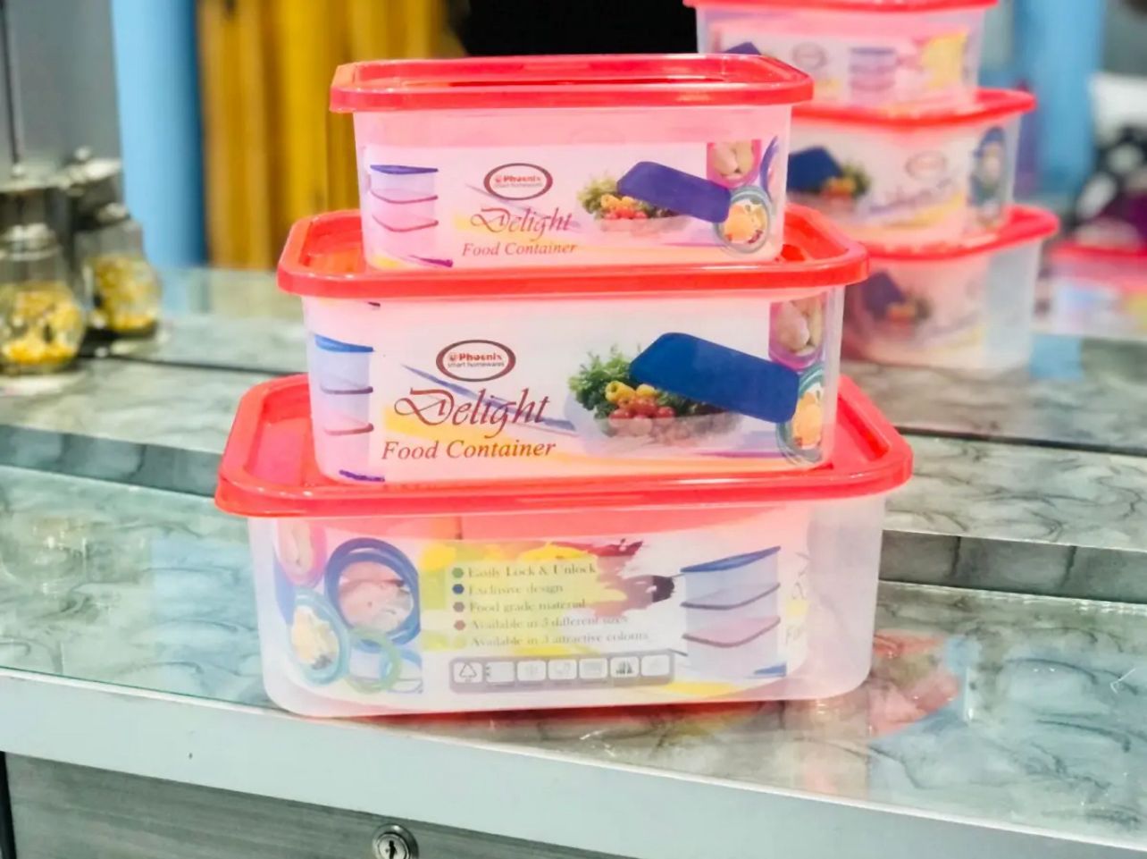 Plastic Food box in 3 Different Sizes