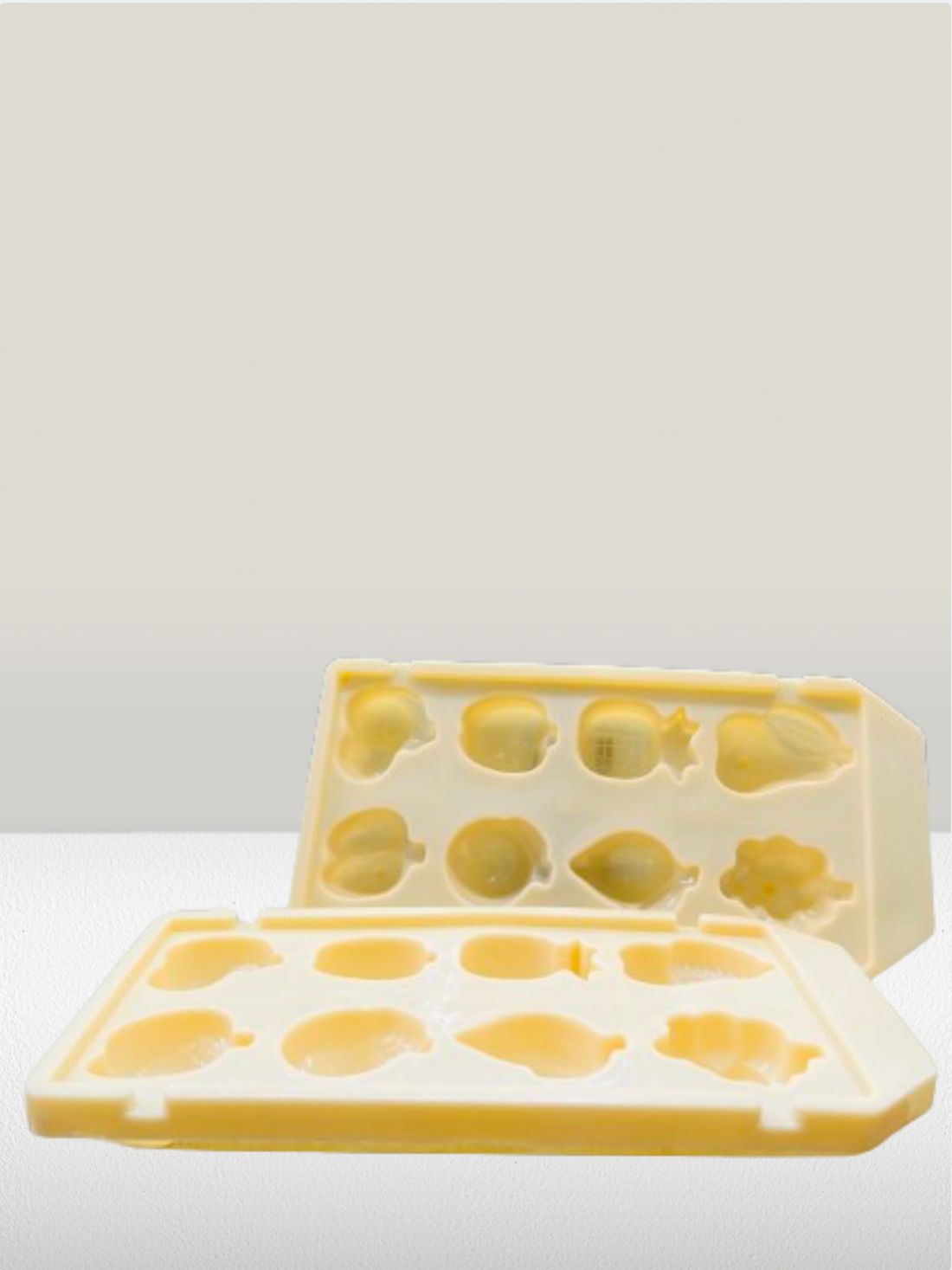 Fruit Shape Ice Cube Tray 2 piece set in 4 different colors