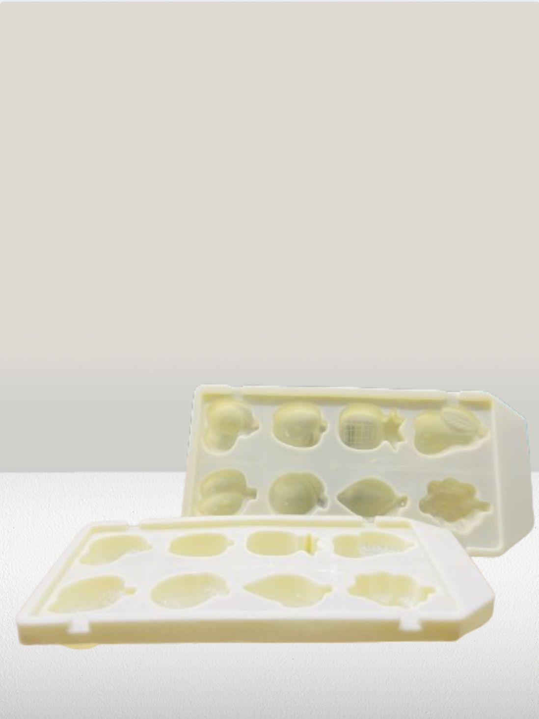 Fruit Shape Ice Cube Tray 2 piece set in 4 different colors